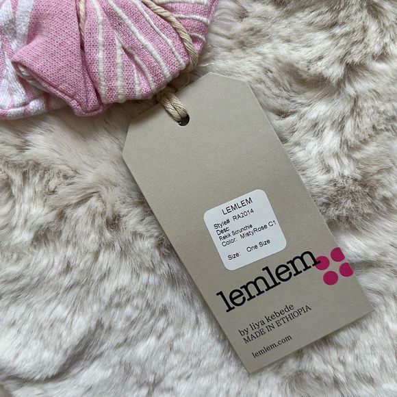 Lemlem Rekik Scrunchie Misty Rose C1 One Size Style RA2014 - Picture 2 of 3